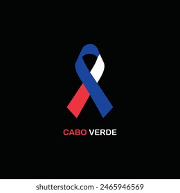 Cabo Verde flag ribbon design vector