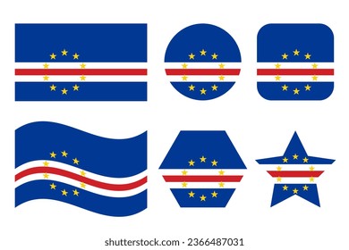 Cabo Verde flag simple illustration for independence day or election