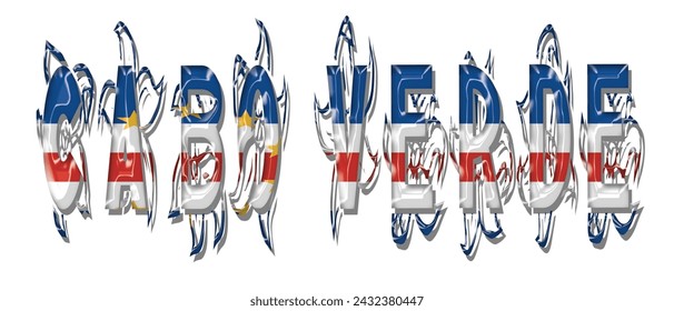 Cabo Verde flag text font, 3D Cabo Verde flag colorful background, Cabo Verde flag vector illustration