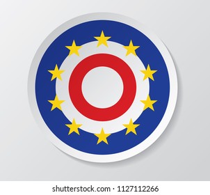 cabo verde flag vector in circle round shape
