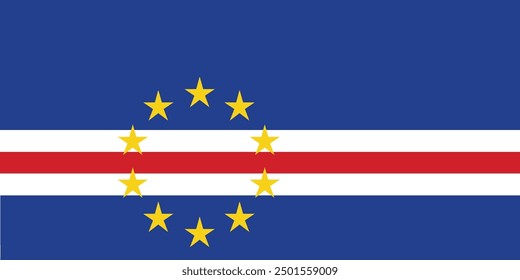 Cabo Verde flag.simple flat flag.art illustrator.big flag.banner.vector.poster. independence day