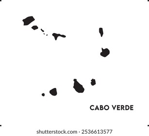 Cabo Verde ícone vetor design, Cabo Verde Logo design, o charme único de Cabo Verde e maravilhas naturais, Use-o em seus materiais de marketing, guias de viagem, ou projetos digitais, Cabo Verde mapa logotipo vetor