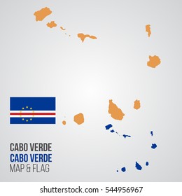 Cabo Verde Map and Flag