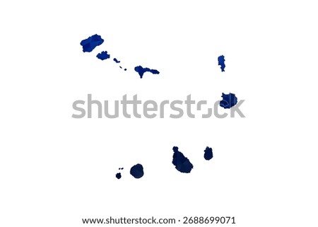 Cabo Verde Map - Polygon Style Vector Illustration in Dark Blue Gradient, Low Poly Geometric Design, Isolated on White Background for Infographics and Education.
