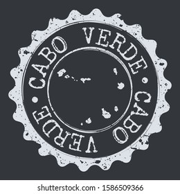 Cabo Verde Map Seal. Silhouette Postal Passport Stamp. Round Vector Icon Postmark.