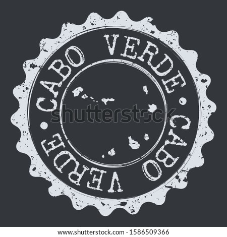 Cabo Verde Map Seal. Silhouette Postal Passport Stamp. Round Vector Icon Postmark.