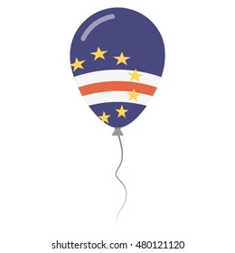 Cabo Verde national colors isolated balloon on white background. Independence day patriotic poster. Flat style National day vector illustration.