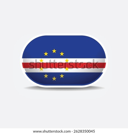 Cabo Verde national flag button vector
