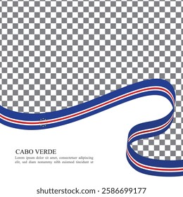 Cabo Verde national flag ribbon stock vector