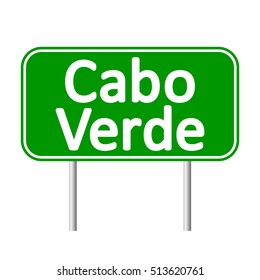 Cabo Verde road sign isolated on white background.