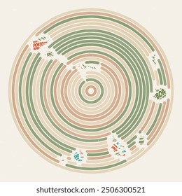 Cabo Verde Round Poster. Typography style image of Country. Regions word clouds of Cabo Verde. Vintage image design with scratch texture.