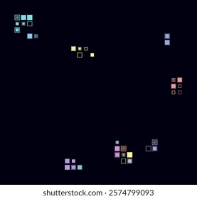 Cabo Verde, shape of the country build of colored cells. Digital style map of the Cabo Verde on dark background. Large size square blocks. Classy vector illustration.