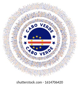 Cabo Verde symbol. Radiant country flag with colorful rays. Shiny sunburst with Cabo Verde flag. Attractive vector illustration.