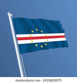 Cabo Verde Waving Flag Design and Cabo Verde Flag Design