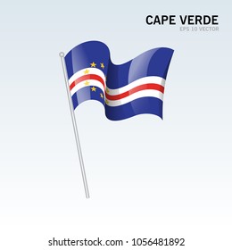 Cabo Verde waving flag isolated on gray background