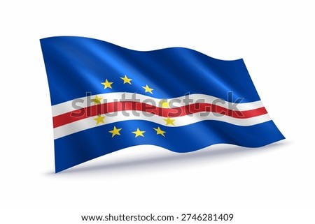 Cabo Verde waving flag of isolated on white background.