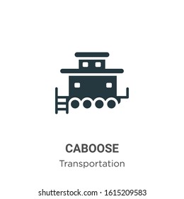 Caboose glyph icon vector on white background. Flat vector caboose icon symbol sign from modern transportation collection for mobile concept and web apps design.