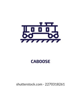 caboose icon from transportation collection. Thin linear caboose, railway, train outline icon isolated on white background. Line vector caboose sign, symbol for web and mobile