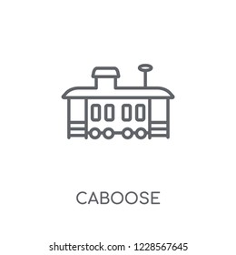 caboose linear icon. Modern outline caboose logo concept on white background from Transportation collection. Suitable for use on web apps, mobile apps and print media.