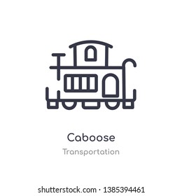 caboose outline icon. isolated line vector illustration from transportation collection. editable thin stroke caboose icon on white background