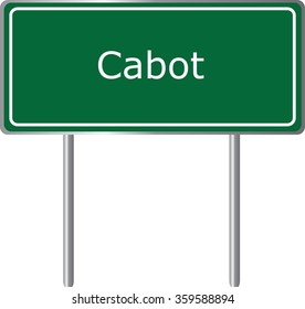 Cabot , Arkansas , road sign green vector illustration, road table, USA city