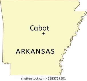 Cabot city location on Arkansas state map