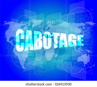 cabotage word on digital touch screen with world map vector illustration
