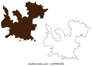 Cabrera island (Kingdom of Spain, Balearic Islands) map vector illustration, scribble sketch Cabrera map