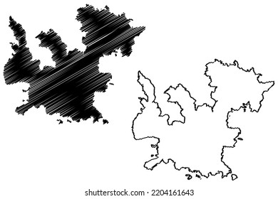 Cabrera island (Kingdom of Spain, Balearic Islands) map vector illustration, scribble sketch Cabrera map