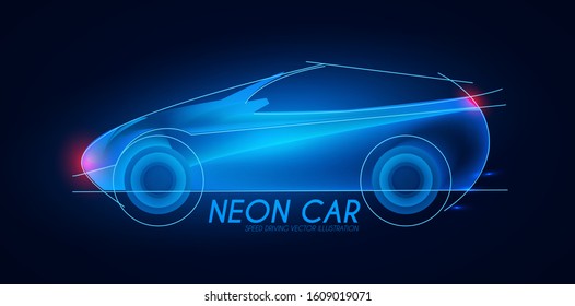 Cabriolet. Car design with transparent light effect.