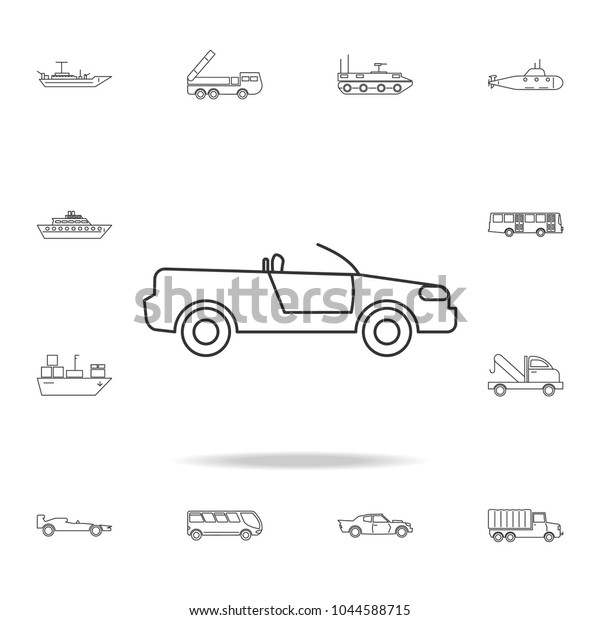 cabriolet car
icon. Detailed set of transport outline icons. Premium quality
graphic design icon. One of the collection icons for websites, web
design, mobile app on white
background