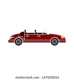 cabriolet car icon. flat illustration of cabriolet car vector icon. cabriolet car sign symbol