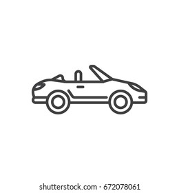 Cabriolet Car Line Icon. Convertible Automobile.