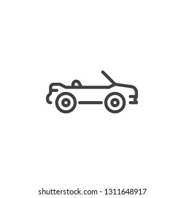 Cabriolet car line icon. linear style sign for mobile concept and web design. Convertible car outline vector icon. Symbol, logo illustration. Pixel perfect vector graphics