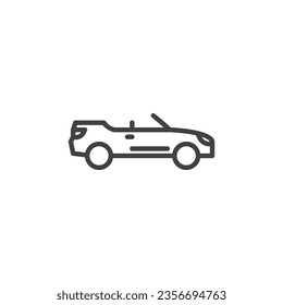 Cabriolet car line icon. linear style sign for mobile concept and web design. Cabriolet car side view outline vector icon. Symbol, logo illustration. Vector graphics