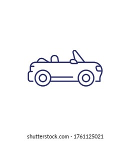 icono de línea de coche cabriolet, vector