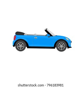 Cabriolet car on the isolated background.