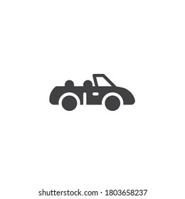 Icono del vector del coche Cabriolet. signo plano relleno para concepto móvil y diseño web. Icono de glifo de superauto. Símbolo, ilustración del logotipo. Gráficos vectoriales