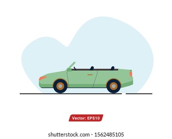 cabriolet car vector illustration. modern car with flat style design. public transportation