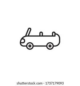 cabriolet icon outline design vector. isolated on white background