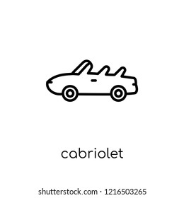 cabriolet icon. Trendy modern flat linear vector cabriolet icon on white background from thin line Transportation collection, outline vector illustration