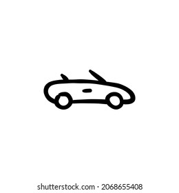 cabriolet icon in vector. Logotype - Doodle