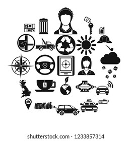 Cabriolet icons set. Simple set of 25 cabriolet vector icons for web isolated on white background