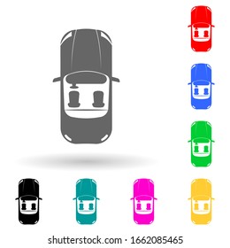 cabriolet multi color style icon. Simple glyph, flat vector of transport view from above icons for ui and ux, website or mobile application
