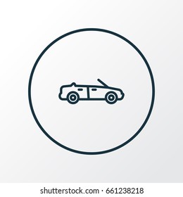 Cabriolet Outline Symbol. Premium Quality Isolated Convertible Model Element In Trendy Style.