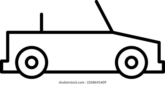 Cabriolet Transportation Icons with black outline style