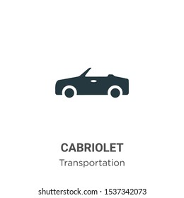 Cabriolet vector icon on white background. Flat vector cabriolet icon symbol sign from modern transportation collection for mobile concept and web apps design.