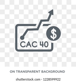 CAC 40 index icon. CAC 40 index design concept from CAC 40 index collection. Simple element vector illustration on transparent background.