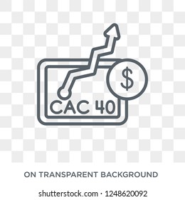 CAC 40 index icon. CAC 40 index design concept from CAC 40 index collection. Simple element vector illustration on transparent background.