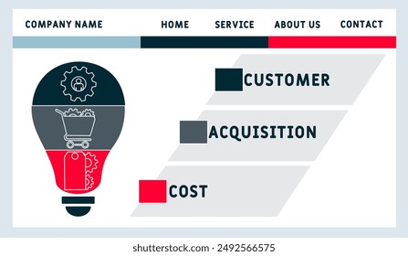 CAC - Costomer Acquisition Cost  acronym. business concept background. vector illustration concept with keywords and icons. lettering illustration with icons for web banner, flyer, landing